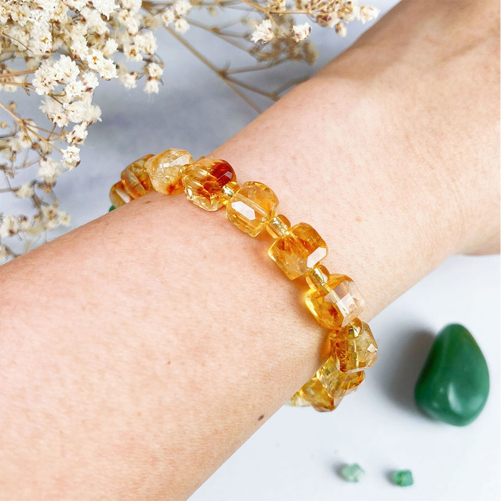 Natural Citrine bracelet | Yellow Citrine Bracelet | 8mm - SS Gems &  Rudraksha