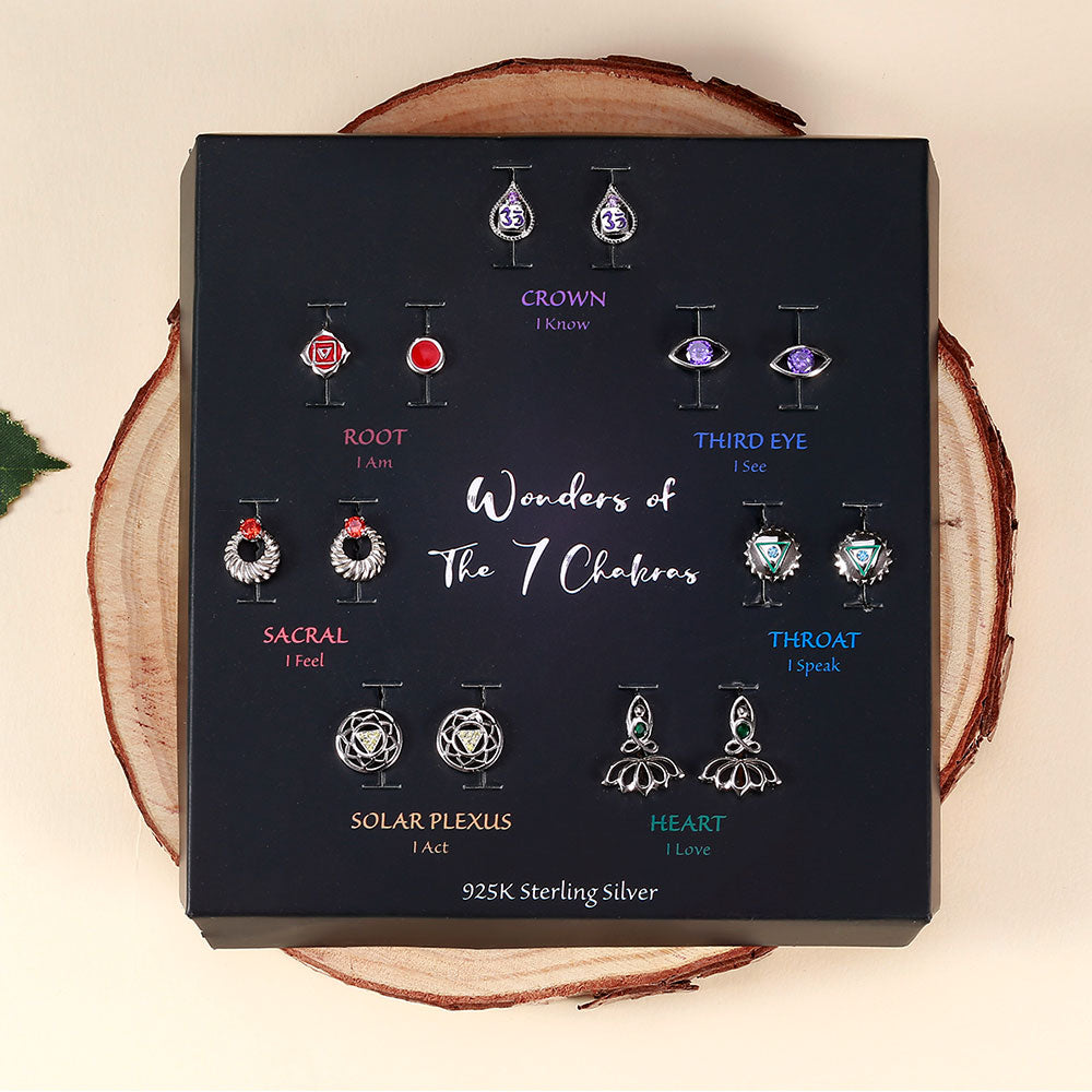 'Wonders of The 7 Chakras' Earrings Set
